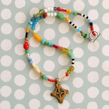 Beaded Necklace With Ethiopian Cross, 5 of 9