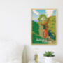 Hadrian's Cycleway Cycling Travel Poster Art Print, thumbnail 3 of 8