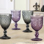 Set Of Four Grey And Purple Wine Goblets, thumbnail 1 of 4