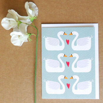 Mini Swans Greetings Card, 3 of 5