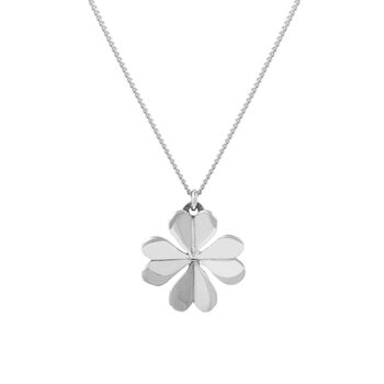 Four Leaf Clover Necklace – Silver/Gold Vermeil, 5 of 8