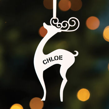 Personalised Reindeer Christmas Tree Decoration, 3 of 4