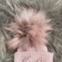 Embroidered Rose Gold Single Pom Pom Knitted Baby Hat, thumbnail 6 of 6