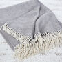 Warm Grey Chinky Wool Blanket, thumbnail 3 of 4