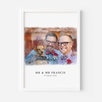 Personalised Wedding Portrait Print Gift, 4 of 6