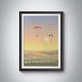 Go Paragliding Travel Poster Art Print, thumbnail 1 of 8