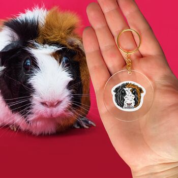 Personalised Guinea Pig Face Portrait Keyring, 7 of 11