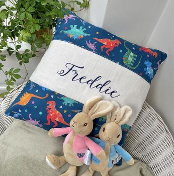 Colourful Dinosaur Name Cushion, 2 of 7