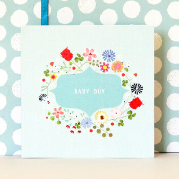 Floral Baby Boy Card, 3 of 5