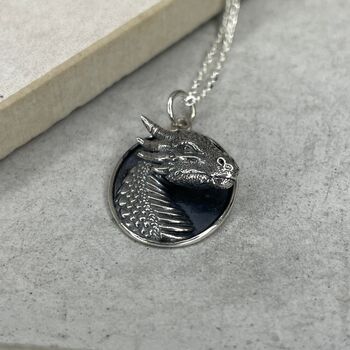 925 Sterling Silver Dragon Head Necklace, 7 of 11