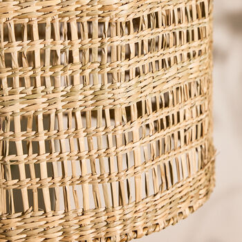 Woven Seagrass Cloche Pendant Light Shade, 4 of 5