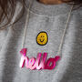 Bright And Bold Hello Necklace, thumbnail 7 of 8
