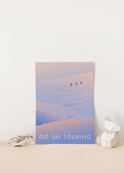 Go Ski Touring Travel Poster Art Print, 2 of 8