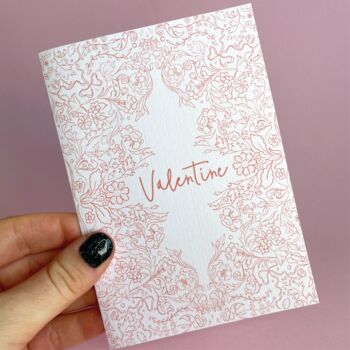 Floral Illustration Valentines Card, 2 of 2