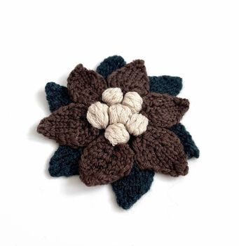 Crochet Cashmere Flower Corsage, 4 of 5