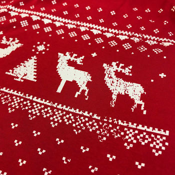Womens Christmas Reindeer Glow In The Dark Tshirt, 7 of 9