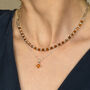 Gem Shine Carnelian Necklace With Paperclip Chain, thumbnail 1 of 7