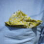 Mens Lime Yellow Floral Pocket Square, thumbnail 4 of 7