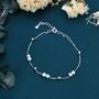 Sterling Silver Delicate Pearl Beaded Bracelet, thumbnail 3 of 10