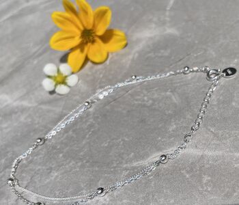 Sterling Silver Anklet Bridesmaid Gift | Delicate Bridal Party Jewellery, 10 of 11
