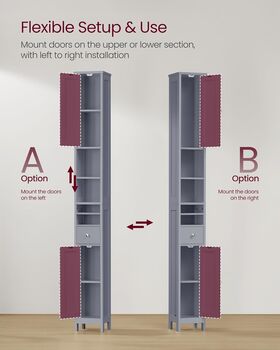 Slim Bathroom Storage Cabinet With Shelves, 5 of 7