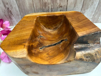 Hand Carved Driftwood Single Wine Bottle Holder Gift, 3 of 9