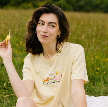 Crisps And Anxiety Embroidered T Shirt, 2 of 9