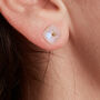 Square Moonstone Stud Earrings, thumbnail 2 of 5