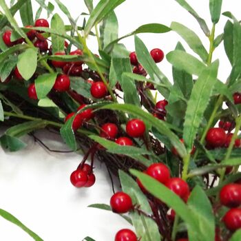 60cm Large Luxury Christmas Mistletoe Red Berry Wreath, 3 of 7