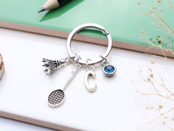 Badminton Personalised Keyring Shuttlecock And Racket, 5 of 9