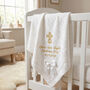 Personalised Christening Blanket With Bow, thumbnail 2 of 12
