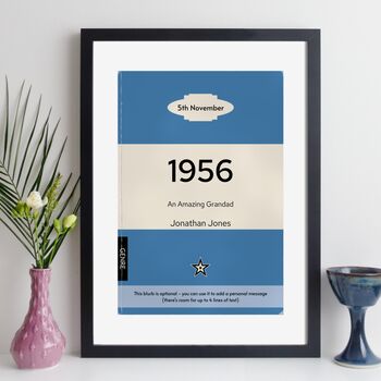 Personalised 70th Birthday Print 1956 Book Cover Gift, 7 of 12