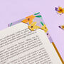 Personalised Floral Print Leather Corner Bookmark, thumbnail 1 of 5