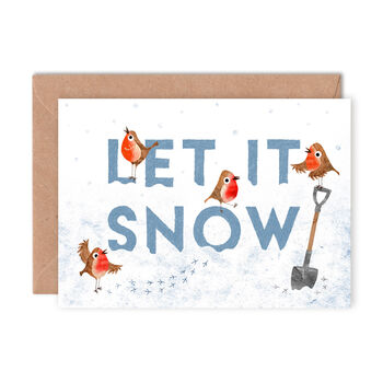 Let It Snow Illustrated Christmas Card, 2 of 2