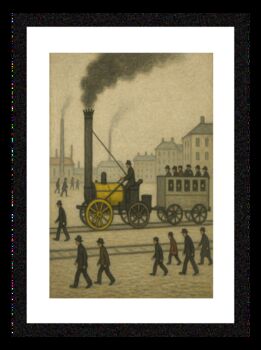 Stephenson's Rocket Locomotive Lowry Style Framed Art, 2 of 2