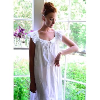 Ladies White Cotton Nightdress 'Margo', 3 of 5
