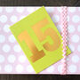 Mini Gold Foiled Number Fifteen Card, thumbnail 3 of 5