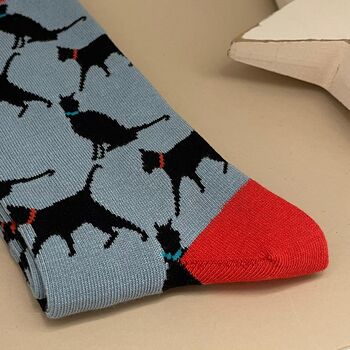 Bamboo Lucky Cat Socks In Powder Blue, 2 of 2
