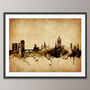 Aberdeen Skyline Cityscape Vintage Art Print, thumbnail 3 of 5