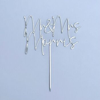 Personalised Mr And Mrs Wedding Cake Topper, 10 of 12