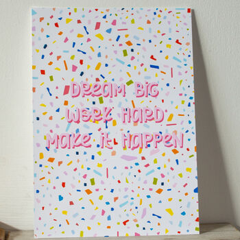 Motivational Faux Terrazzo Print, 3 of 12