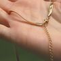 Snake Chain Pearl Pendant Necklace 18ct Gold Plated, thumbnail 6 of 6