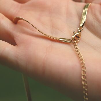 Snake Chain Pearl Pendant Necklace 18ct Gold Plated, 6 of 6