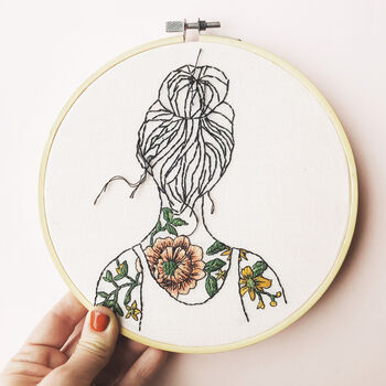 Floral Tattooed Shoulders Embroidery Kit, 2 of 8