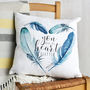 Personalised Watercolour Feather Cushion, thumbnail 5 of 7