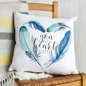 Personalised Watercolour Feather Cushion, 5 of 7