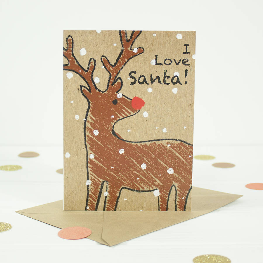 Rudolph The Reindeer Christmas Card By Alexia Claire