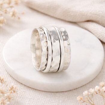 Personalised Classic Wide Sterling Silver Spinner Ring, 4 of 9