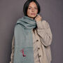 Embroidered Personalised Bow Initial Scarf, thumbnail 5 of 7