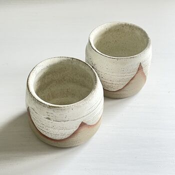 Espresso Cups In Natural Toasty Glaze Patterns, 8 of 12